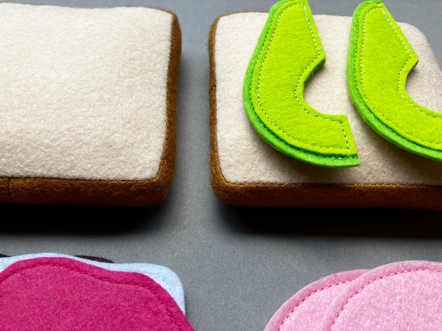 Breakfast Set with Bread and Pancakes  | Handmade Felt Montessori Kitchen Toy | MorKuzuNY