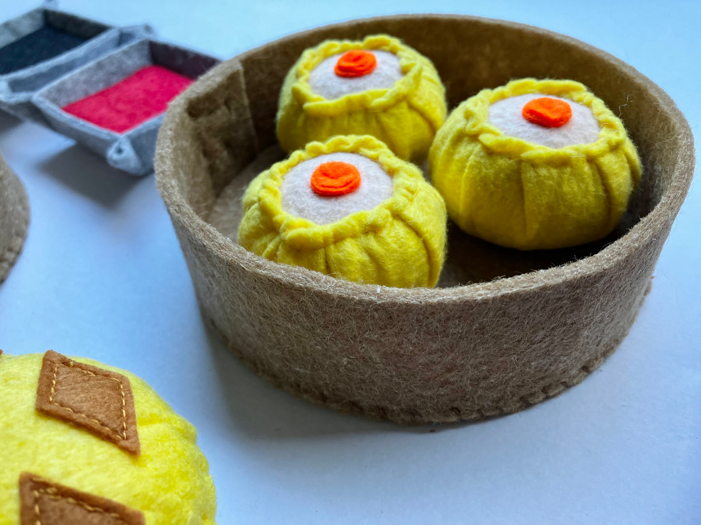 Dim Sum Spielessen-Set: Handgemachtes Filz Montessori Küchenspielzeug