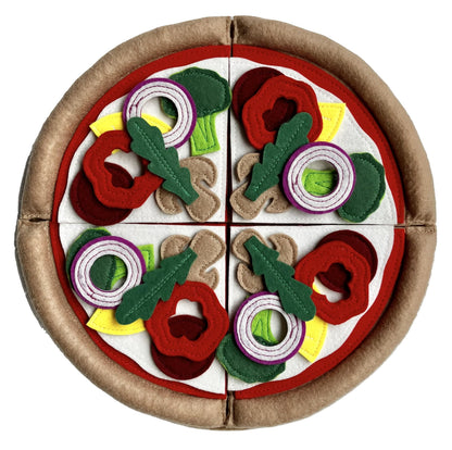 Pizza Spielessen-Set | Handgemachtes Filz-Montessori Spielküchen-Spielzeug | MorKuzuNY