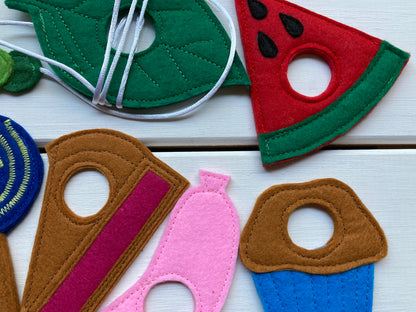 Handmade Felt Very Hungry Caterpillar Toy Set | Montessori Storytelling Game | MorKuzuNY