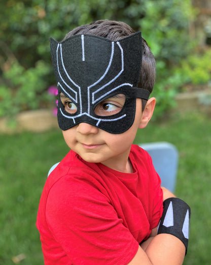 Black Panther Inspired Handmade Felt Mask and Cuff Set | MorKuzuNY