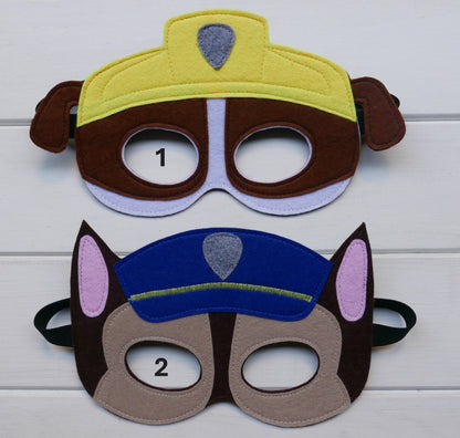 Pups Inspired Handmade Felt Party Masks | Halloween Costume | Birthday Party Favors