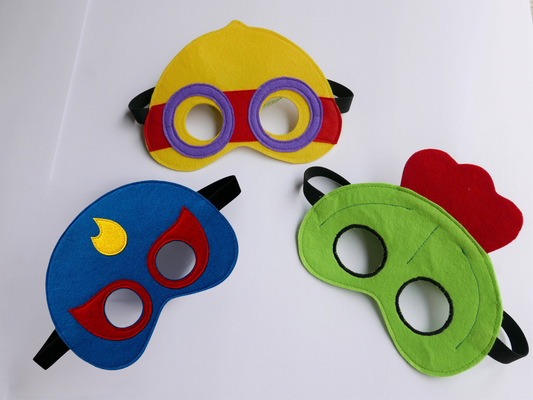 handmade felt masks of 3 characters from brawl stars