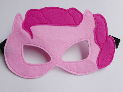 handmade felt colorful pony masks, inspired from my little pony pinky pie