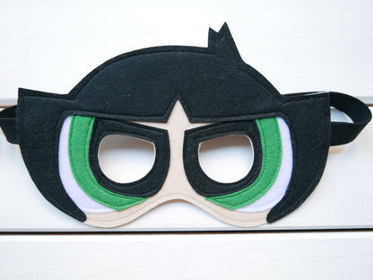 handmade felt masks of a powerpuff girls character