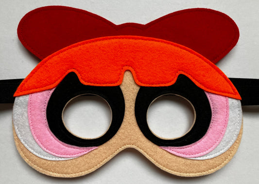 handmade felt masks of a powerpuff girls character