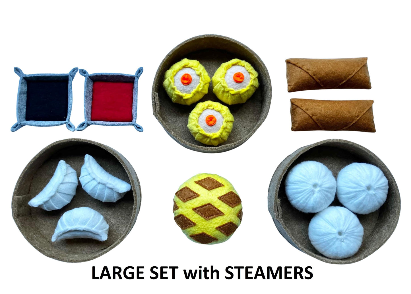Dim Sum Spielessen-Set: Handgemachtes Filz Montessori Küchenspielzeug
