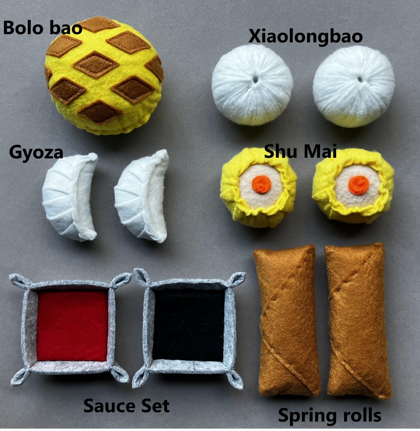 Dim Sum Spielessen-Set: Handgemachtes Filz Montessori Küchenspielzeug