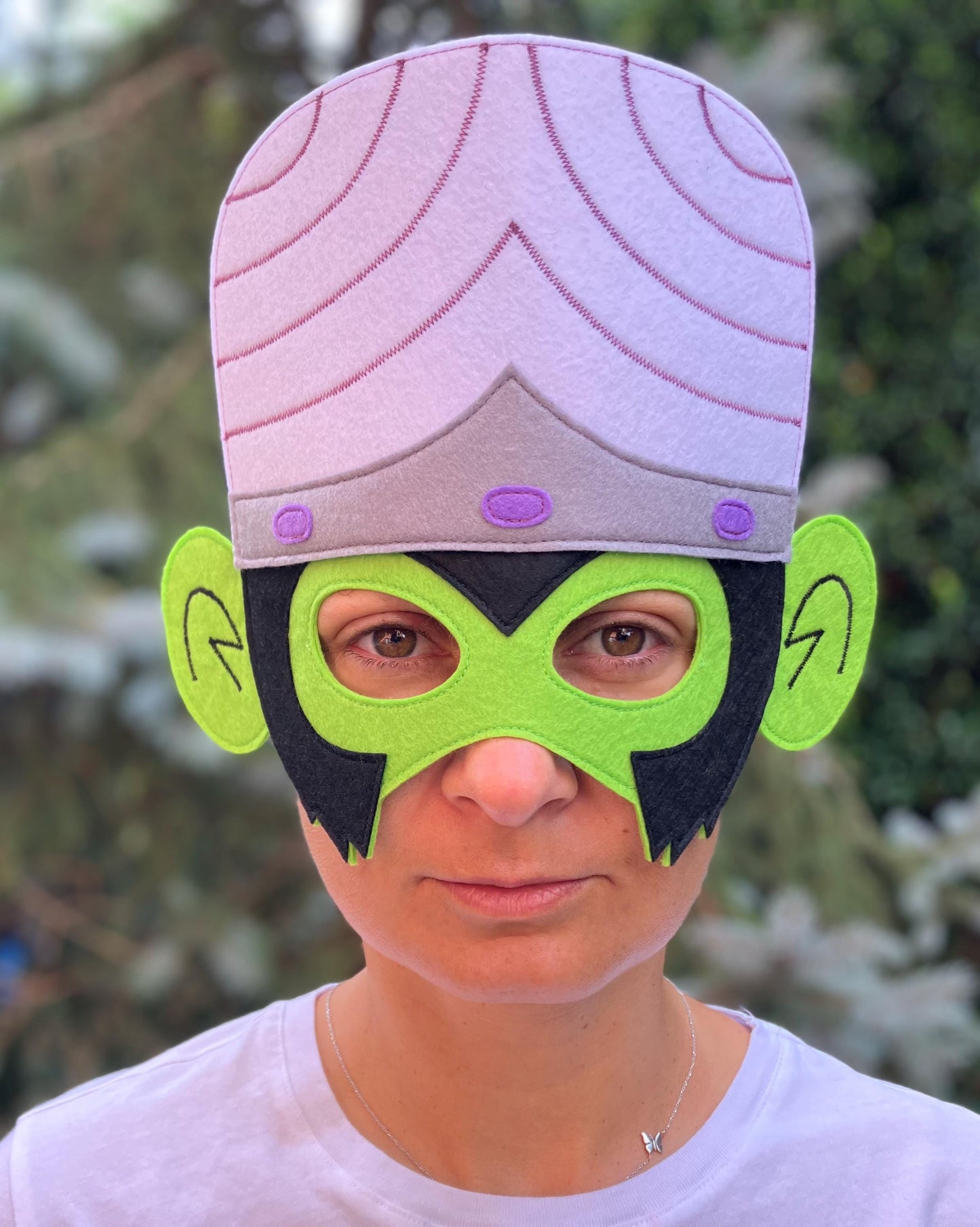 Schimpansen-Mad-Scientist-Filzmaske: Handgemachte Filz-Kostümpartymaske