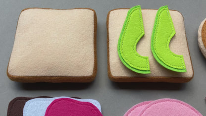 Breakfast Set with Bread and Pancakes  | Handmade Felt Montessori Kitchen Toy | MorKuzuNY